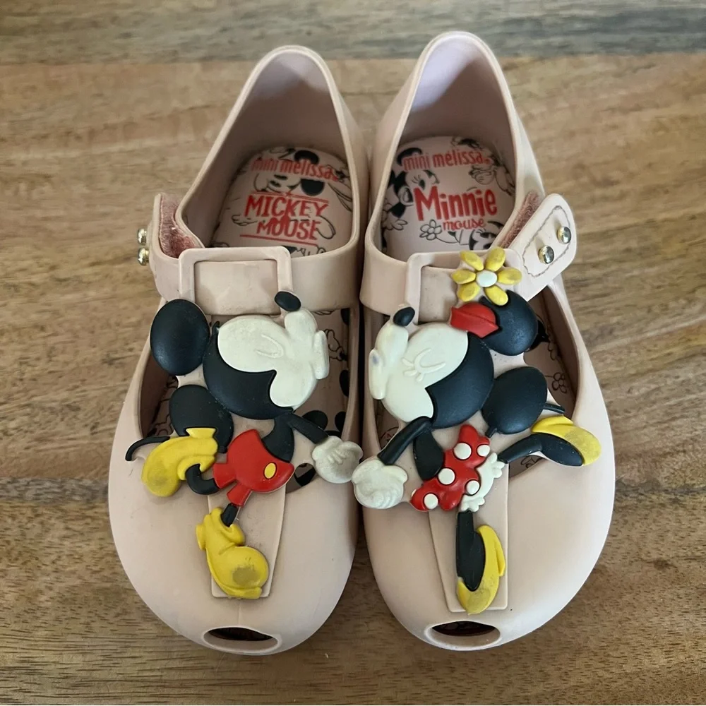 Mini Melissa Disney Minnie & Mickey Ultra girl Mary Jane SZ 8 Toddler Jelly